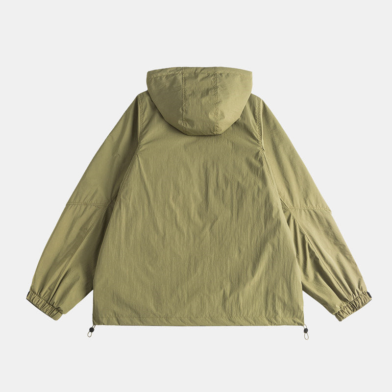 Loose Hood Zipper Outdoor Windproof Jacket